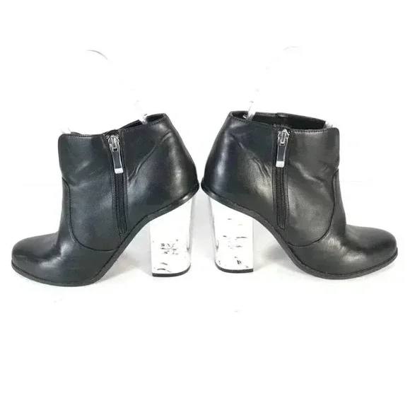 Material Girl Y2K Cyber Core Black Boots • Silver Block Heel • EU 39.5 - Picture 3 of 10